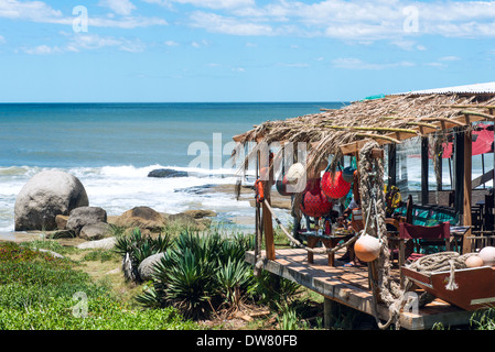 Punta del Diablo Beach, popolare località turistica in Uruguay Foto Stock