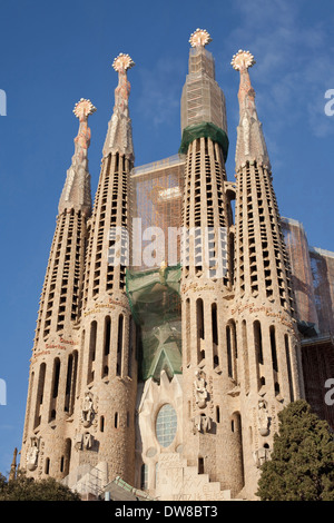 Basilica e chiesa espiatorio della Santa Famiglia (Sagrada Familia a Barcellona. Foto Stock