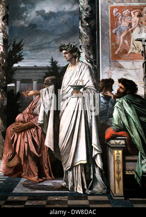 Banchetto di Platone 1869 di Anselm Feuerbach ingresso drammatico ubriaco Alcibiade casa di Agathon discussione filosofica amore dal Simposio di Platone Foto Stock