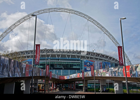 Vista di Stadio di Wembley a Londra, Regno Unito Foto Stock