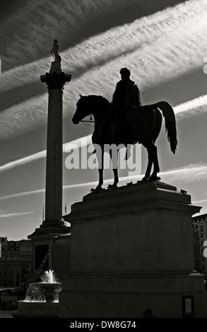 Statua di George IV Trafalgar Square una statua equestre in bronzo di Sir Francis Legatt Chantrey Foto Stock