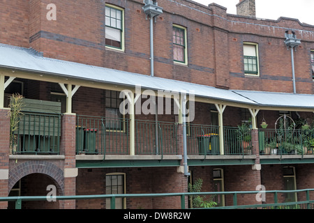 Case storiche, Long's Lane aka Long's Lane Precinct, Longs Lane Precinct, Gloucester Street, Sydney, Australia Foto Stock