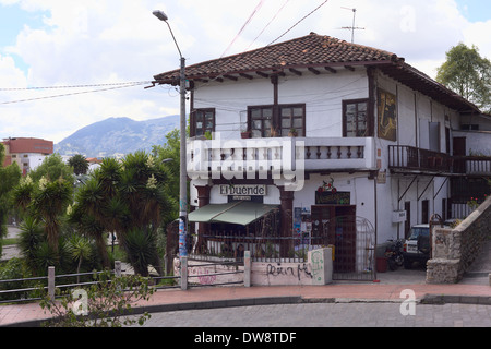 Cafe El Duende, dove anche il cibo vegetariano è servito, all'angolo di Av. Benigno Malo e Bajada del Patrono Foto Stock