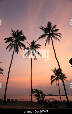 Sri Lanka, Hikkaduwa, Spiaggia, Tramonto, Foto Stock