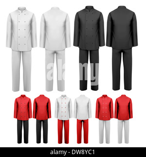 Il set di vari abiti da lavoro. Illustrazione Vettoriale. Foto Stock
