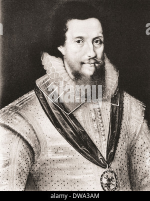 Robert Devereux, 2° Conte di Essex, 1565- 1601. Nobile inglese e uno dei preferiti di Elisabetta I. Dopo un lavoro contemporaneo. Foto Stock