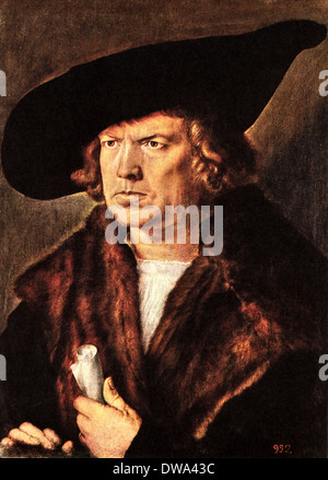 Ritratto di Ignoto uomo Olio su legno di Albrecht Durer circa 1524 artista tedesco 1471 - 1528 Foto Stock