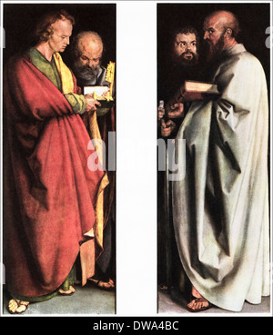 I Santi Giovanni Evangelista e Pietro, Mark & Paolo (i quattro apostoli) olio su legno di Albrecht Durer circa 1526 artista tedesco 1471 - 1528 Foto Stock