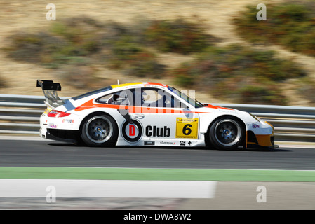 Porsche 997 GT3 RSR dal Drivex Scuola team durante il GT Open racing weekend su Hungaroring nel settembre 2012 Foto Stock