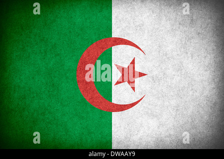 Bandiera di Algeria o banner algerino su carta ruvida consistenza configurazione Foto Stock