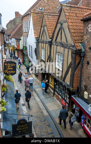 Il Caos, via medievale di York, UK. Foto Stock