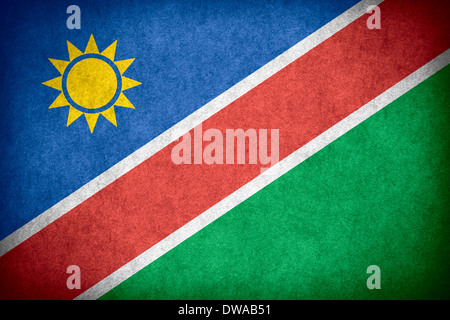 Bandiera della Namibia Namibia o banner su carta ruvida consistenza configurazione Foto Stock