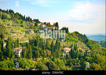 Bella Toscana paesaggio vicino Firenze città. Italia Foto Stock