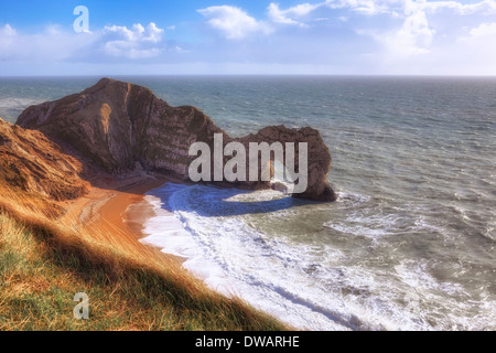 Porta di Durdle, Jurrasic Costa, Dorset, England, Regno Unito Foto Stock