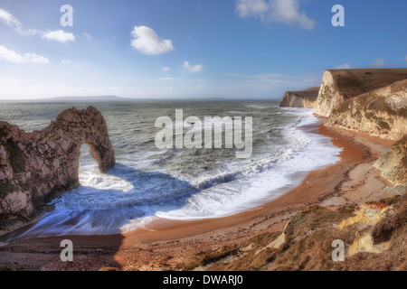 Porta di Durdle, Jurrasic Costa, Dorset, England, Regno Unito Foto Stock