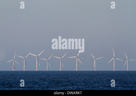 Off-shore di turbine eoliche, Sheringham shoal, NORFOLK REGNO UNITO Foto Stock