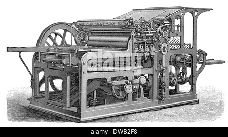 Illustrazione storica del XIX secolo, industriale stampa, Koenig & Bauer, Foto Stock