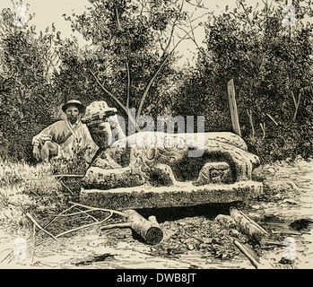 Augustus Le Plongeon (1825-1908) fotografo angloamericano e antiquario. Incisione. Foto Stock