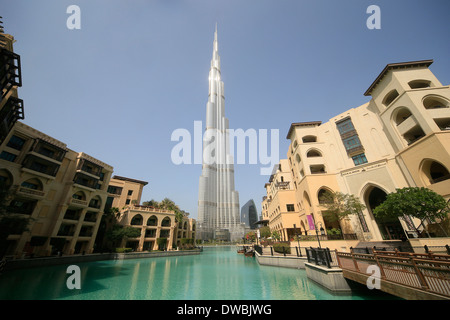 Il Burj Khalifa, Dubai, Vereinigte Arabische Emirate, Asien Foto Stock