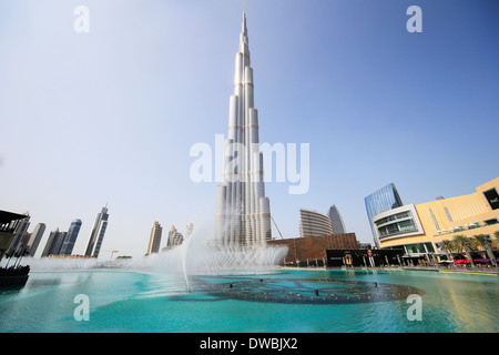 Il Burj Khalifa, Dubai, Vereinigte Arabische Emirate, Asien Foto Stock