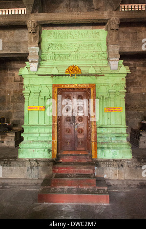 L' India , il Tamil Nadu , Kanchipuram Sri Ekambaranathar Tempio Ekambareswarar templi indù Shiva 6 sesto secolo santuario porta di ingresso Foto Stock