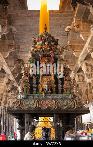 L' India , il Tamil Nadu , Kanchipuram Sri Ekambaranathar Tempio Ekambareswarar templi indù Shiva 6 del sesto secolo santuario decorativi Foto Stock