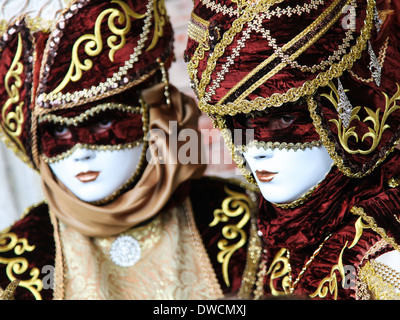 Donna Indossa Una Maschera Veneziana E Cappello Al Carnevale Veneziano  Illustrazione di Stock - Illustrazione di scintillio, cappello: 266859384