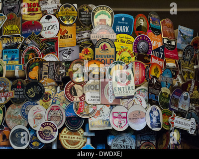 Real Ale Pumpclips, Foto Stock