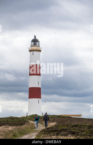 Faro progettato da Robert Stevenson a Tarbat Ness nelle Highlands della Scozia. Foto Stock