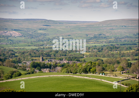 Vista su Kirkby Stephen in Eden Valley, Cumbria. Foto Stock