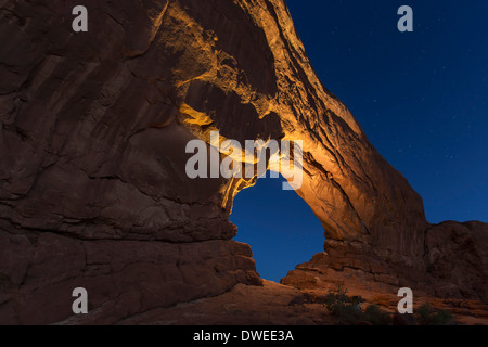 Finestra del nord, il Parco Nazionale di Arches, Moab, USA Utah Foto Stock