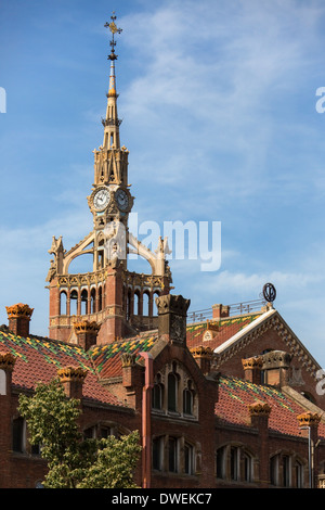 Hospital de la Santa Creu i de Sant Pau nel quartiere Eixample di Barcellona nella regione della Catalogna di Spagna Foto Stock