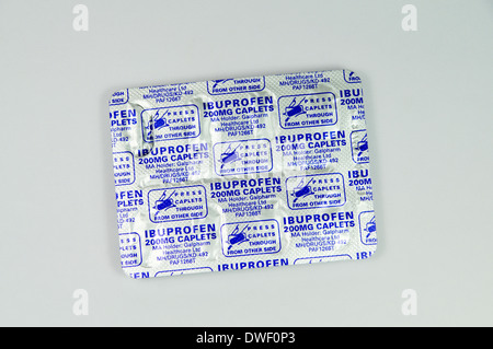 Ibuprofene Caplet il pacchetto Foto Stock