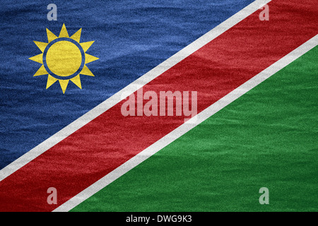 Bandiera della Namibia Namibia o banner su tela texture Foto Stock