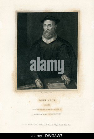 Ritratto di John Knox, 1572. Un ecclesiastico scozzese e un leader della Riforma Protestante Foto Stock
