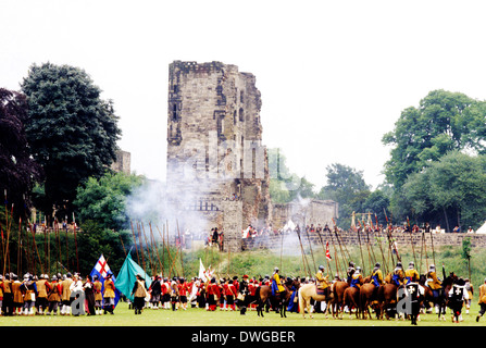 Ashby de la Zouch, guerra civile inglese Assedio, 1640 rievocazione storica, LEICESTERSHIRE REGNO UNITO Inghilterra Foto Stock