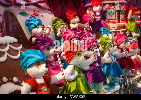 Finestra di Natale decorazioni a Au Printemps department store, Parigi, Francia Foto Stock