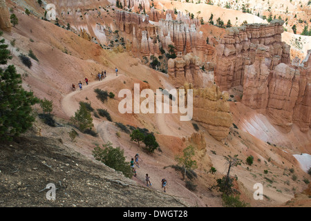 Bryce Canyon,utah,USA-agosto 10,2012:la gente a piedi il sentiero del parco nazionale di Bryce Canyon Foto Stock