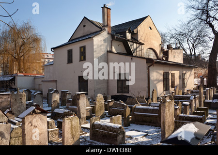 Il vecchio Remu ebraica'h cimitero e alla Sinagoga del quartiere Kazimierz - Cracovia in Polonia Foto Stock