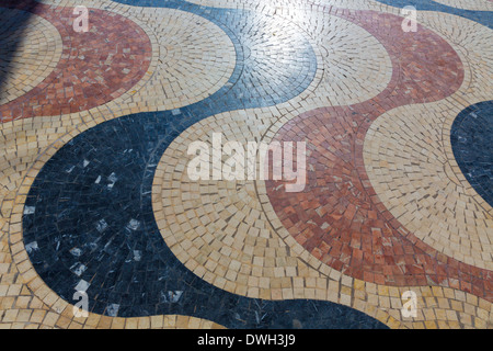 Alicante la Explanada de España mosaico di piastrelle in marmo pavimentazioni in Spagna Foto Stock