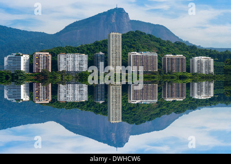 La Lagoa Rodrigo de Freitas, laguna, Ipanema, a Rio de Janeiro in Brasile Foto Stock