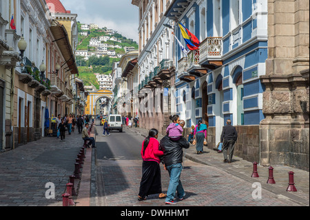 Quito - Calle Garcia Moreno Foto Stock