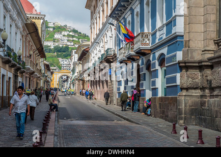 Quito - Calle Garcia Moreno Foto Stock