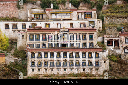 Il monastero di Ganden nella regione autonoma del Tibet della Cina Foto Stock