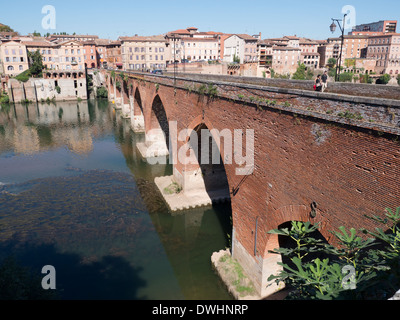 Pont vieux, il vecchio medieveal ponte sopra il fiume Tran in Albi, Languedoc, Francia Foto Stock