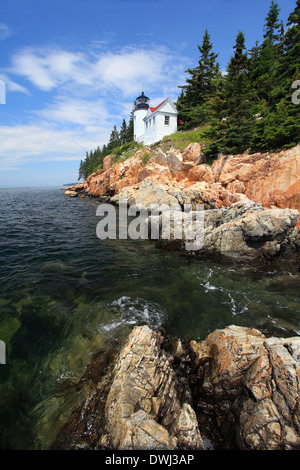 Porto basso faro, Parco Nazionale di Acadia, Maine Foto Stock