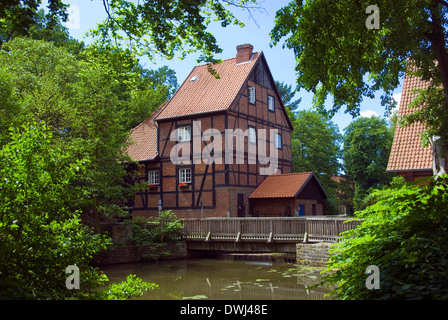 Mulino ad acqua, Wienhausen Foto Stock