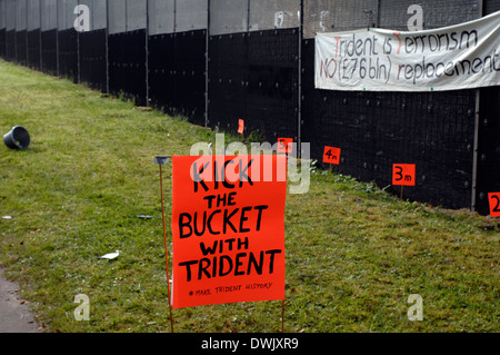 Faslane365 1 ottobre 2007, un anno di pacifica continua il blocco della base Trident Foto Stock