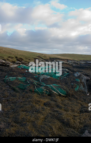 Una lavata fino rete da pesca Foto Stock