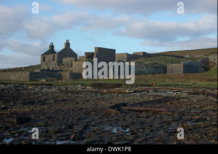 La fabbrica di aringa Bressay, Shetland. Costruito nel 1912. Foto Stock